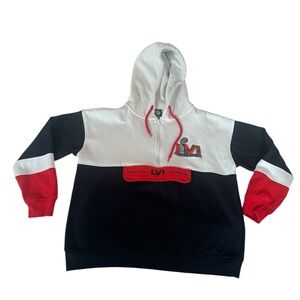 NFL Super Bowl LVI Rams vs Bengals Women's Flashing Light 1/2Zip Hoodie Size L